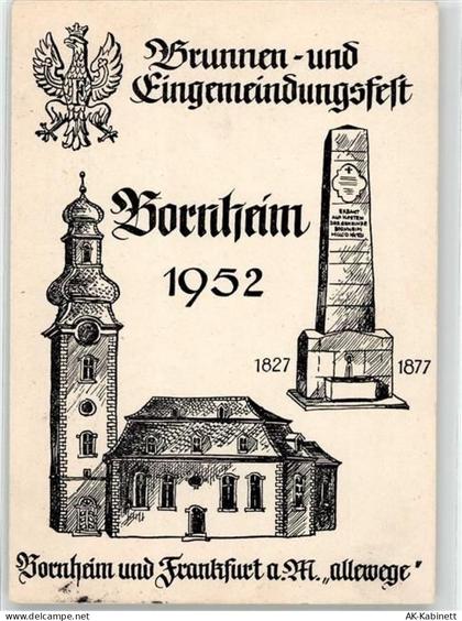 60308 W6000 Bornheim - Brunnenfest 1952 Kirche Säule Sonderstempel Einge... - 52160621