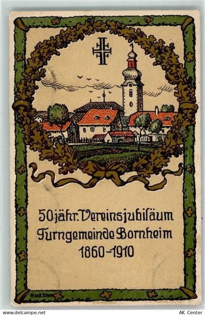 60308 W6000 Bornheim Künstlerkarte 50 jähriges Vereinsjubiläum Turngemei... - 13606717