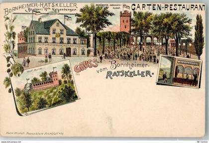 60308 W6000 Bornheim Lithographie Gasthaus Bornheimer Ratskeller Gartenw... - 13657726