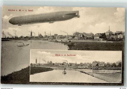 60308 W6000 Höchst 1914 - Luftschiff Zeppelin Schleuse Raddampfer - 13618634