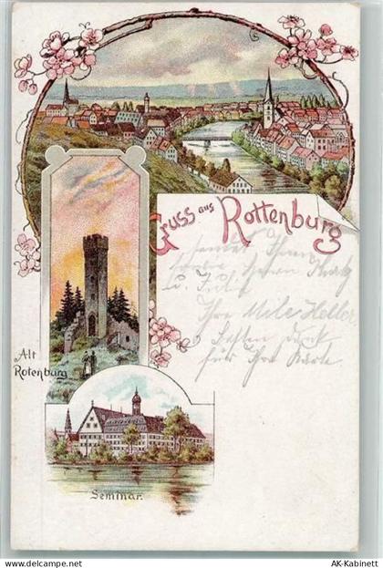 72108 W7407 Rottenburg am Neckar Lithographie Alt-Rottenburg Seminar - 52285857