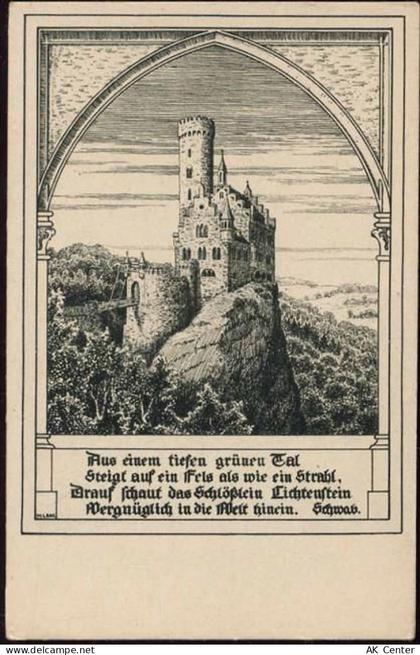 72805 W7414 Lichtenstein um 1920/30 - Lichtenstein: Schloss Lichtenstein... - 20036814