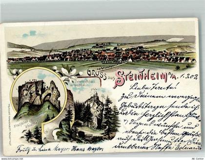 73566 W7924 Steinheim am Albuch 1903 Lithographie Hirschfelsen Unterkunf... - 13669579