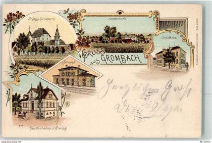 74906 W6927 Grombach , Kr Sinsheim, Elsenz 1899 Lithographie Schloss Sch... - 13620777