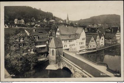 75365 W7260 Calw 1934 - Calw, Nikolausbrücke,Fr. Häusler - 20041040