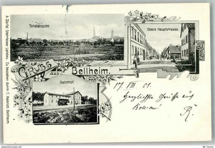 76726 W6729 Bellheim 1901 - Adelskorrespondenz Obere Hauptstraße Bahnhof... - 13574056