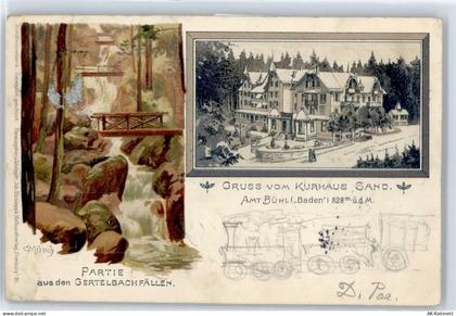 77815 W7580 Bühl , Baden Lithographie Gerbachfälle - 51062677
