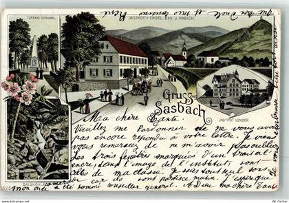 77880 W7591 Sasbach b Achern, Baden 1901 Lithographie Institut Lender Ga... - 13625133