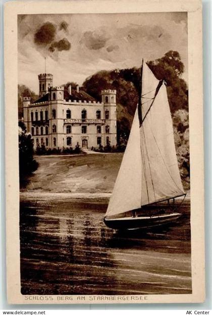 82335 W8137 Berg , Starnberger See - Schloss Berg Segelschiff - 10346001