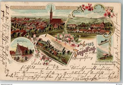 84130 W8312 Dingolfing 1901 Lithographie Herzogsburg Hochbrücke Franzisk... - 13644508