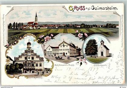 85080 W8074 Gaimersheim 1899 Lithographie Rathaus Mohrbrauerei Rupp Gnad... - 13639845