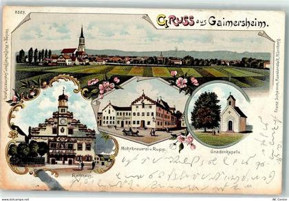 85080 W8074 Gaimersheim 1900 Lithographie Rathaus Mohrbrauerei Rupp Gnad... - 13606497