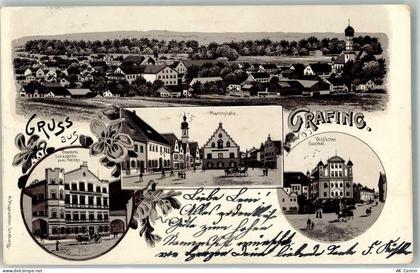 85567 W8018 Grafing b. München 1901 Lithographie Brauerei Schlederer zum... - 13639788