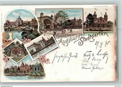 86150 W8900 Augsburg , Bay 1898 Lithographie Augsburger Stadtgarten Konz... - 13200728