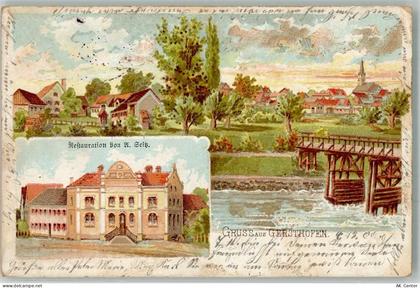 86368 W8906 Gersthofen 1900 Lithographie Gasthaus Seiz - 13649751