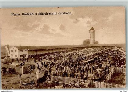86368 W8906 Gersthofen Foto AK Viehmarkt Gersthofen Wasserturm - 13649145