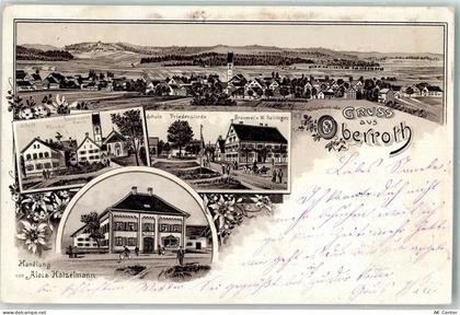 89294 W7919 Oberroth b Illertissen 1902 Lithographie Pfarrhof Friedensli... - 13639972