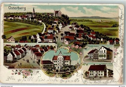 89296 W7919 Osterberg b Illertissen Lithographie Schlosshof Gasthaus Zum... - 13616786