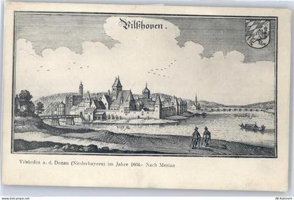 94474 W8358 Vilshofen an der Donau - Zeichnung, Alt-Vilshofen 1664 - 50945132