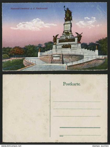 Germany Ruedesheim Old Postcard - NIEDERWALD MEMORIAL