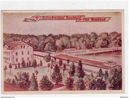 Schloßmühle Naunhof, Künstlerkarte mit Waldbad ungelaufen Gute Erhaltung... - 39020186