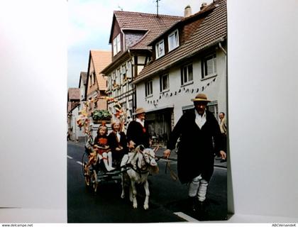 Schwalmstadt. Ziegenbock - Gespann mit Salatkopf. ( Symbol d. Ziegenh. Salat - Kirmes ). Alte Ansichtskarte /