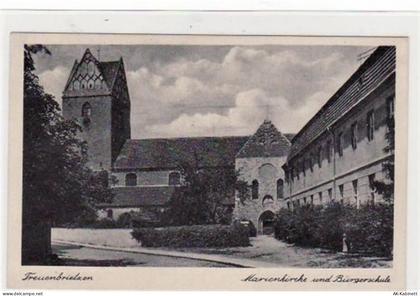 Treuenbrietzen. Abgebildet ist die Marienkirche und die Bürgerschule. Po... - 39001178