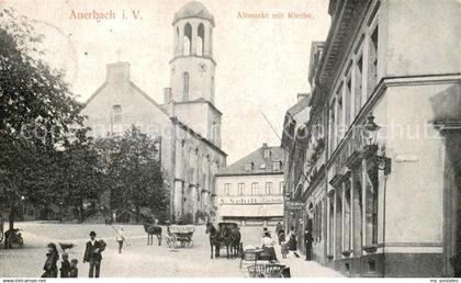 Auerbach  Vogtland Altmarkt mit Kirche