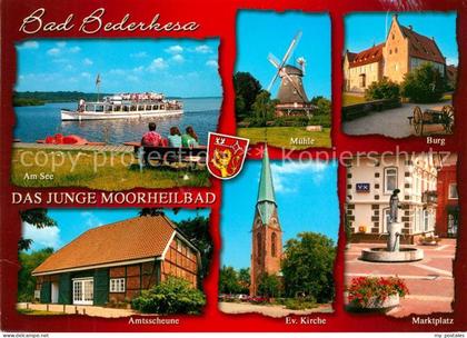 Bad Bederkesa Am See Fahrgastschiff Muehle Burg Amtsscheune Ev Kirche Marktplatz