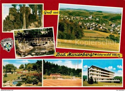 Bad Marienberg Felsen Bach Park Tennisplatz Kurhotel Panorama