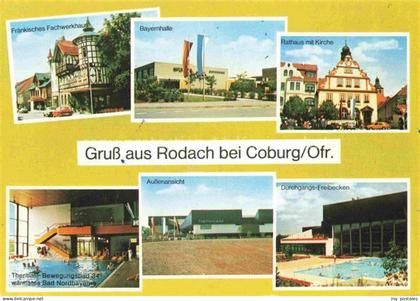 Rodach Bad Rodach Coburg Bayern Fachwerkhaus Bayernhalle Rathaus Kirche Thermalb