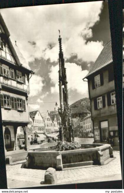 Urach Bad Urach Brunnen Rathaus x 1958