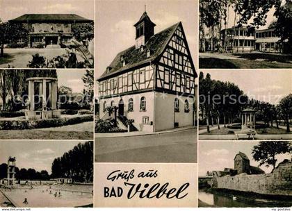 Bad Vilbel Teilansicht Fachwerkhaus Schwimmbad
