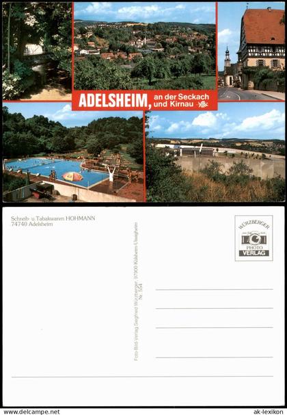 Ansichtskarte Adelsheim Mehrbildkarte Ortsansichten u.a. Freibad 1990