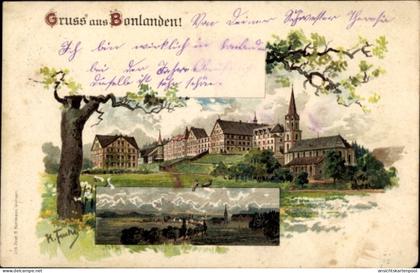 Artiste Lithographie Fuchs, K., Bonlanden Filderstadt in Württemberg, Gesamtansicht
