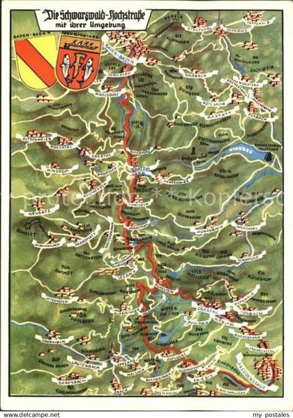 Baerenbach Wuerttemberg Schwarzwald Hochstrasse Panoramakarte Aastatt Mahlsdorf