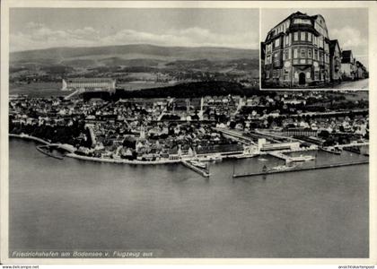 CPA Friedrichshafen am Bodensee, Luftaufnahme von Bodensee, Gasthaus Seyboldt, 30 Betten
