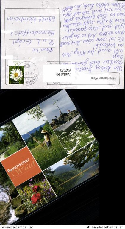 637253,Mehrbild Ak Bayrischer Wald Gipfelkreuz Malerin Künstler Blumen Dingolfing