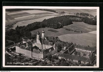 AK Roggenburg /Schwaben, Blick auf Kloster, Fliegeraufnahme