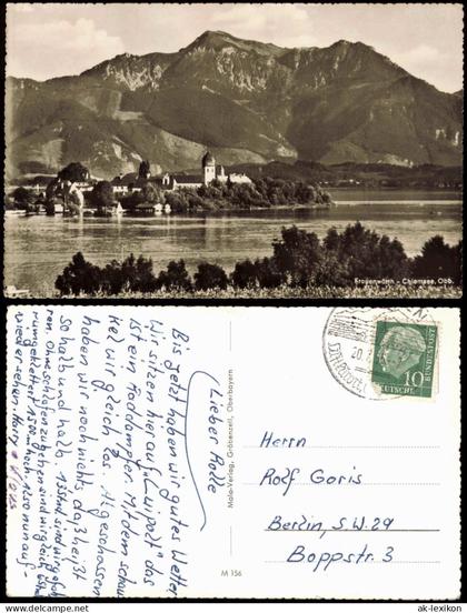 Ansichtskarte Prien Abtei Frauenwörth (Chiemsee) 1956