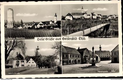 CPA Geisenfeld an der Ilm, Wasserturm, Marienplatz, Bahnhofstraße