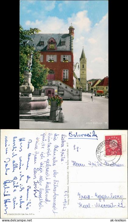 Fürstenfeldbruck Altes Rathaus mit Brunnen, Fürstenfeldbruck 1962