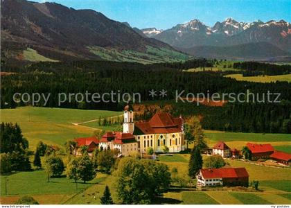 Wies Steingaden Die Wies Wallfahrtskirche Alpenpanorama Fliegeraufnahme