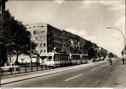 CPA Berlin Prenzlauer Berg, Straße am S-Bahnhof Prenzlauer Allee, Straßenbahn