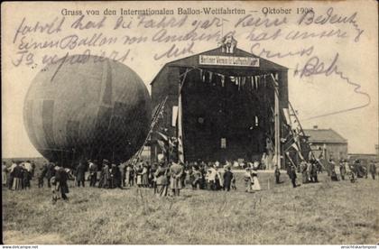 CPA Berlin Wilmersdorf Schmargendorf, Gordon Bennett Ballon Wettfahrt, Oktober 1908
