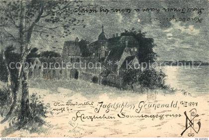Grunewald Berlin Jagdschloss Grunewald Zeichnung
