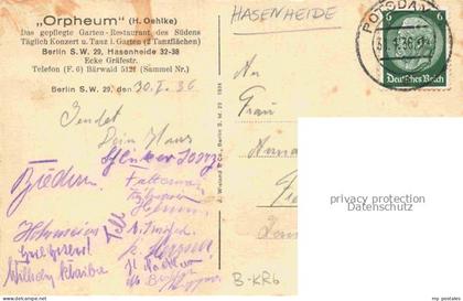 Hasenheide KREUZBERG RIEDRICHSHAIN-KREUZBERG BERLIN Orpheum Gartenansicht auf di