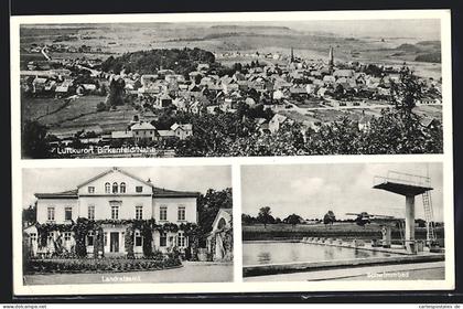 AK Birkenfeld / Nahe, Landratsamt, Schwimmbad, Ortsansicht