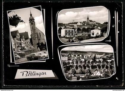 AK Böblingen, Kirche, Ortsansicht mit See