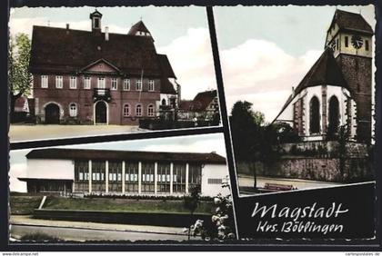 AK Magstadt /Böblingen, Kirche, Rathaus